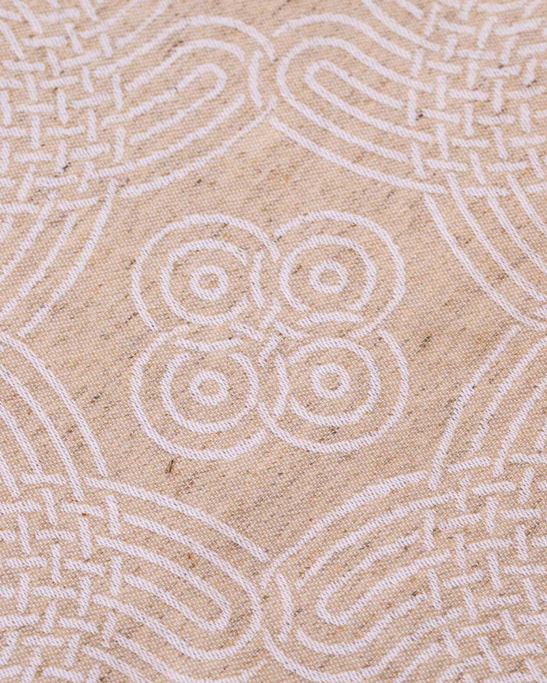 SERVIETTE MEANDER LEINEN/WEISS