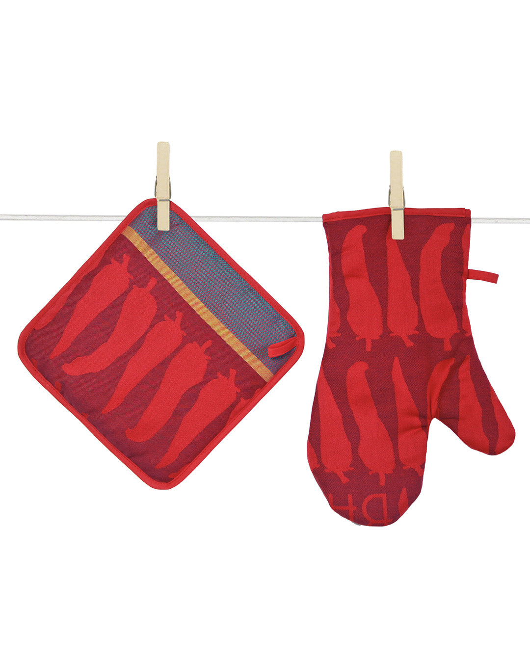 BASQUE CHILI PEPPER OVEN MITT AND POT HOLDER