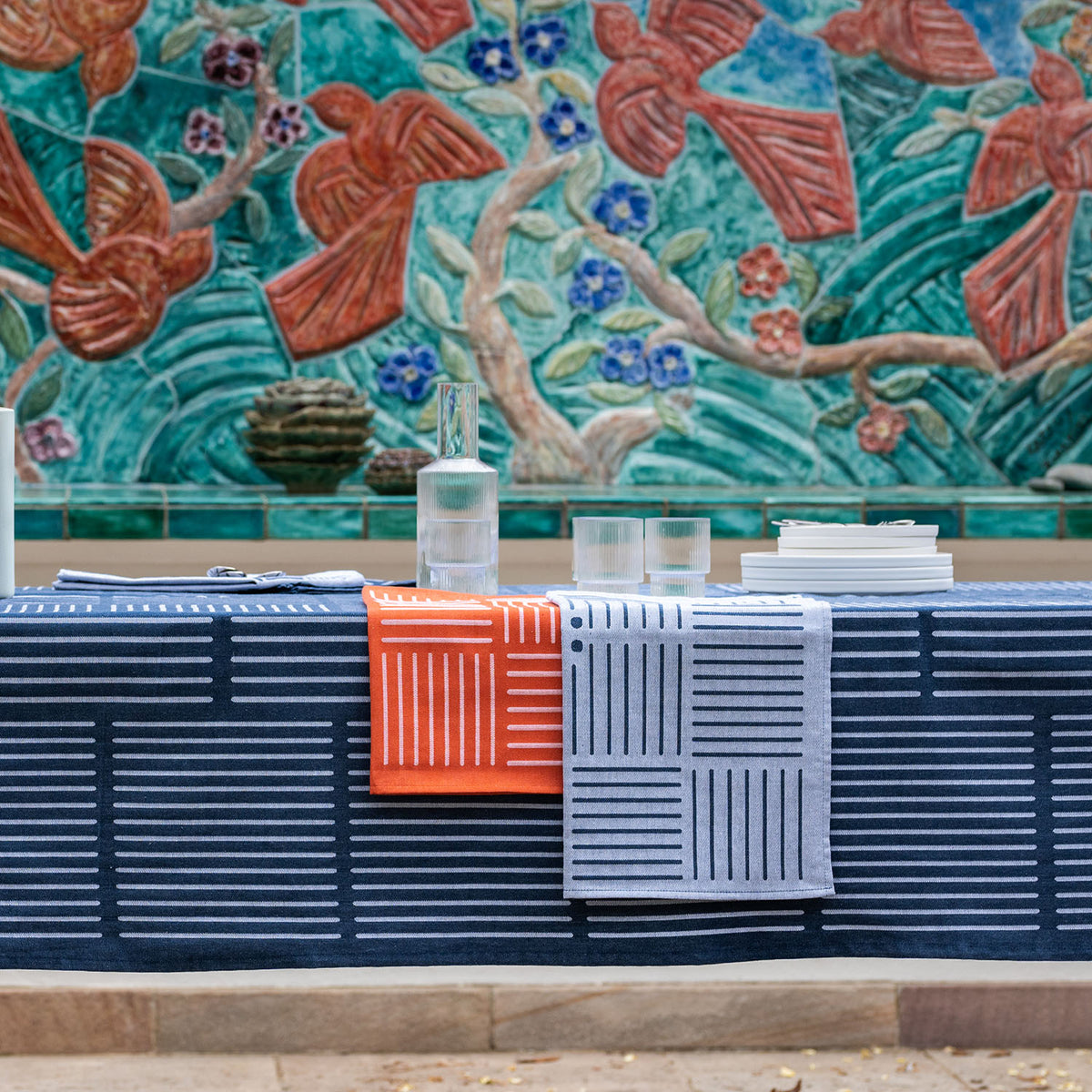 Table linge basque avec