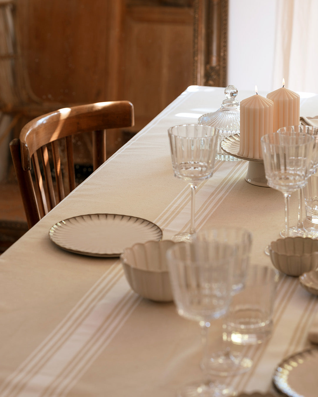 COUTIL BLANC TABLECLOTH