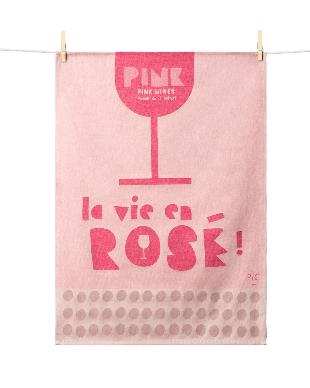 TORCHON LA VIE EN ROSÉ