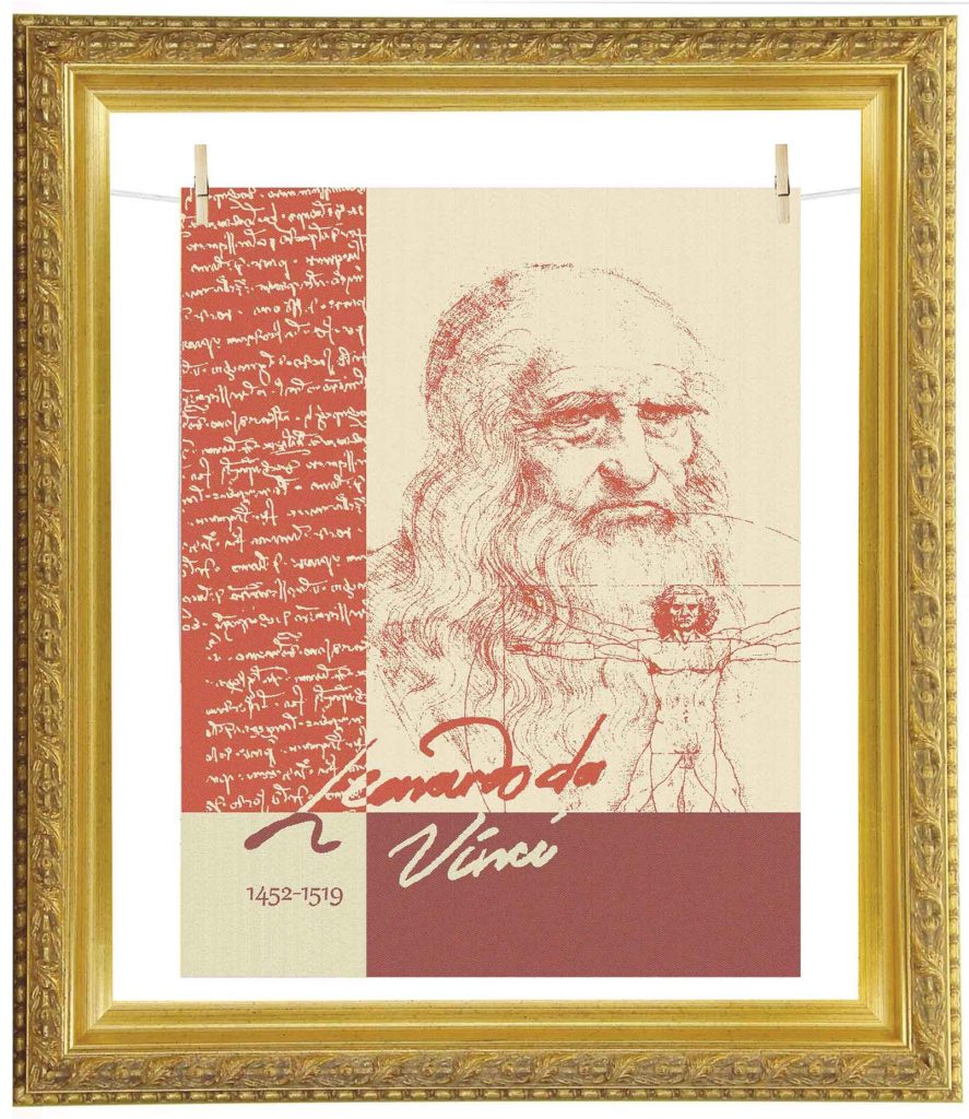 torchon Léonard de Vinci pour l'exposition au Musée du Louvre