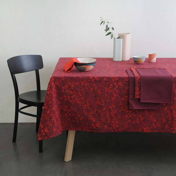 Nappe jacquard Mini Labo rouge made in france