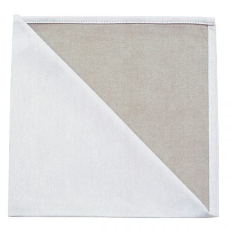 Serviette satin pliée métis blanc / Lin