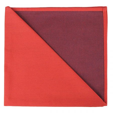 Serviette satin corail aubergine made in France