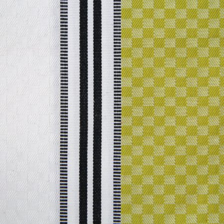 linge basque Ciboulette rayures et carreaux vert