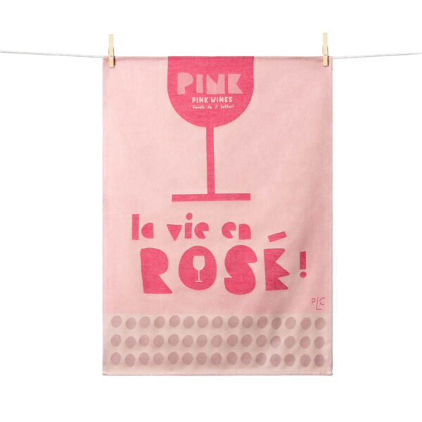 TORCHON LA VIE EN ROSÉ