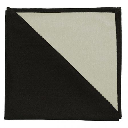 Serviette satin uni bicolore noir écru