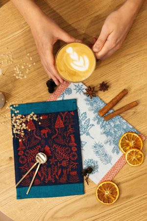 Serviette de table jacquard 100% fait en france dans notre entreprise du patrimoine vivant.