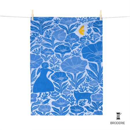 TORCHON JARDIN BLEU