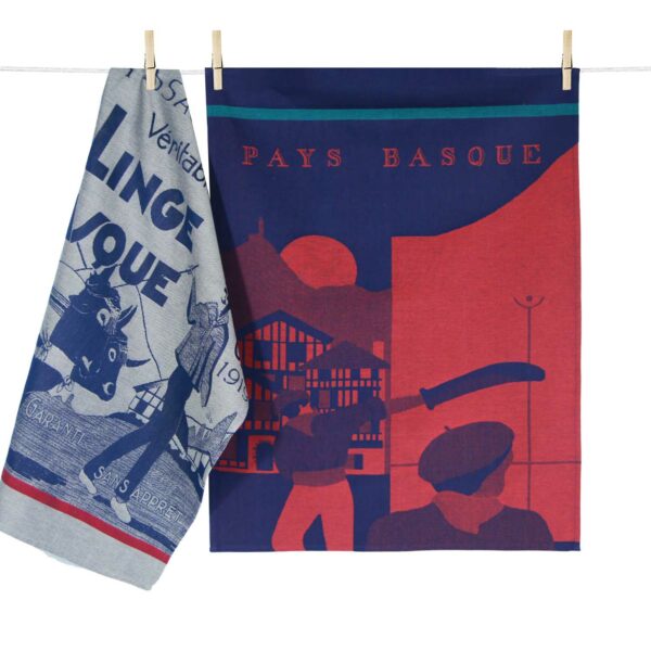 SET OF 2 BASQUE COUNTRY TEA TOWEL