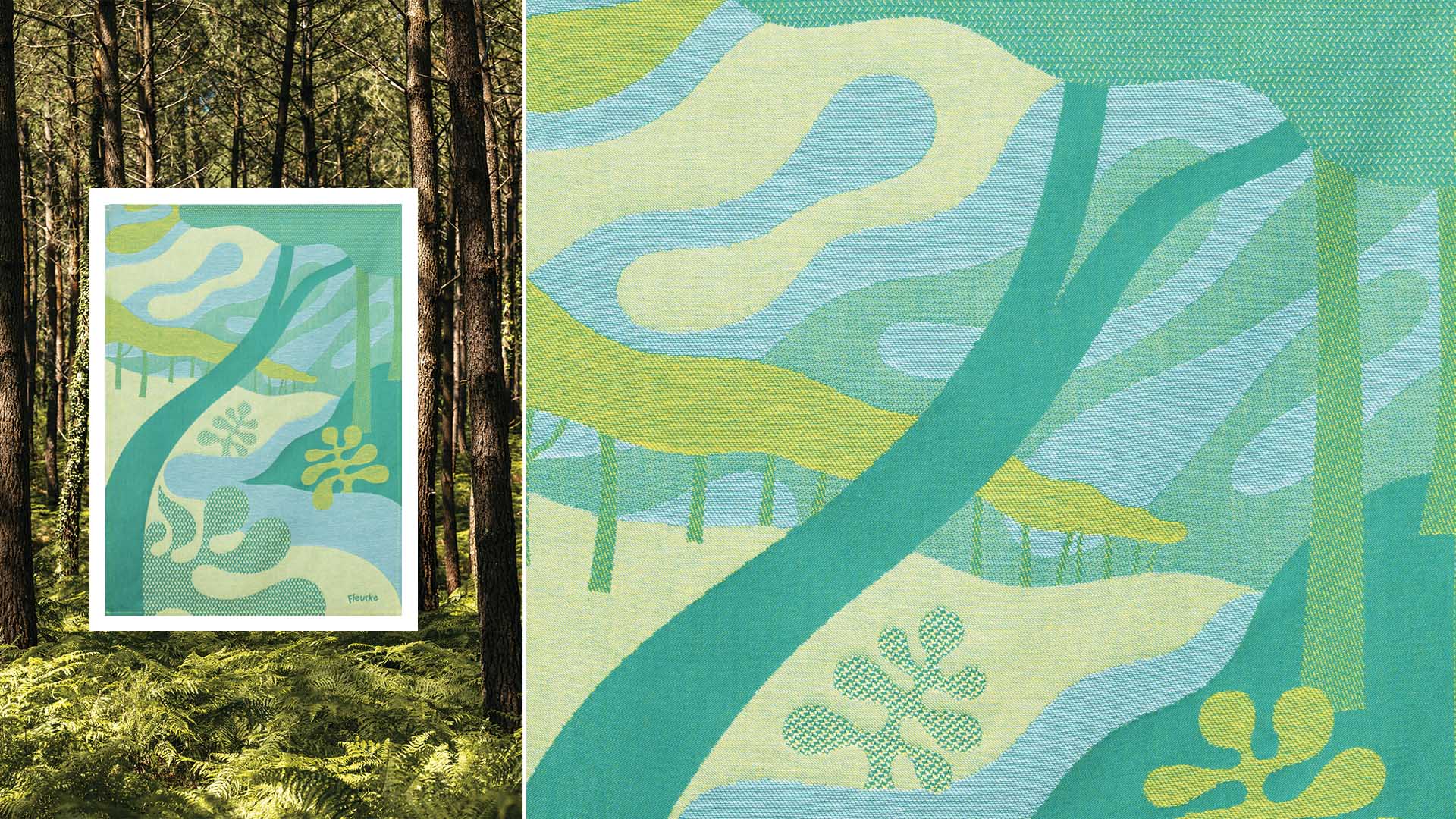 Fleurke paysage landais dans les tons verts