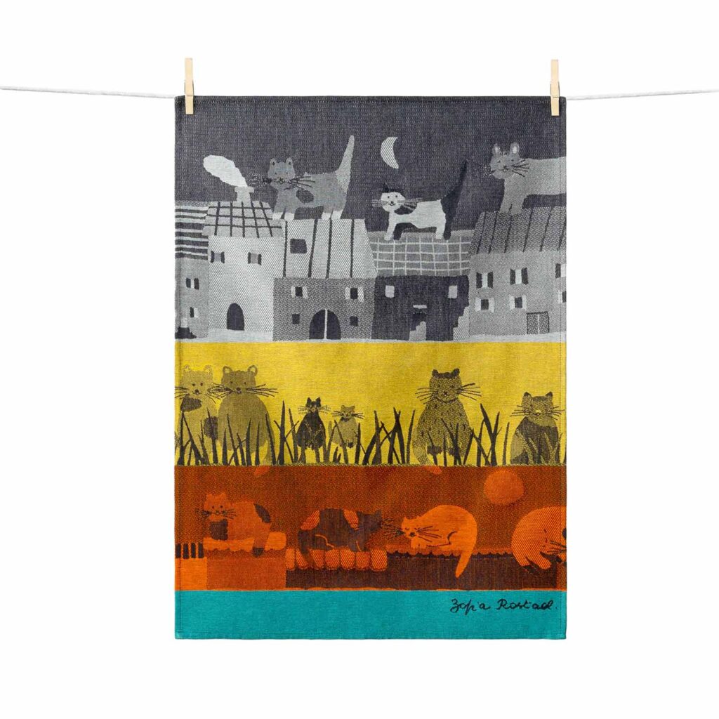 LA NUIT DES CHATS TEA TOWEL