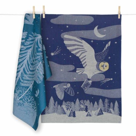 COFFRET 2 TORCHONS NUIT BLEU