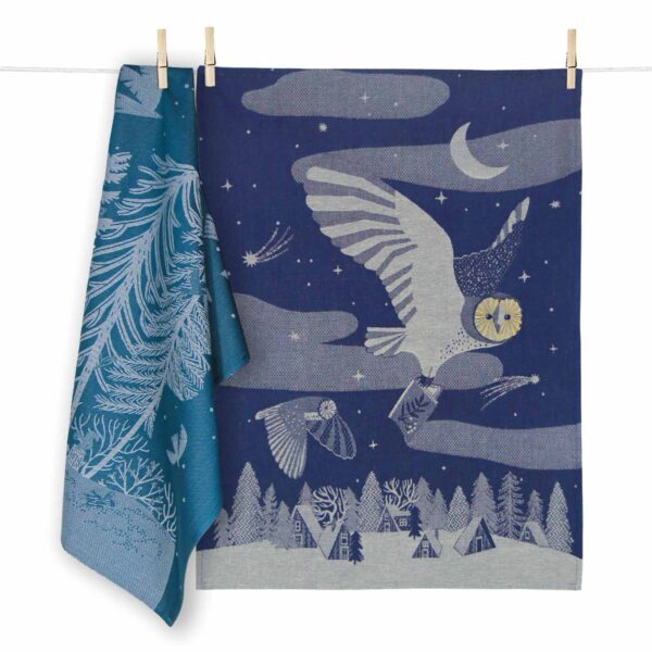 COFFRET 2 TORCHONS NUIT BLEU