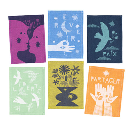 COFFRET DE 6 MINI SERVIETTES COSMOS