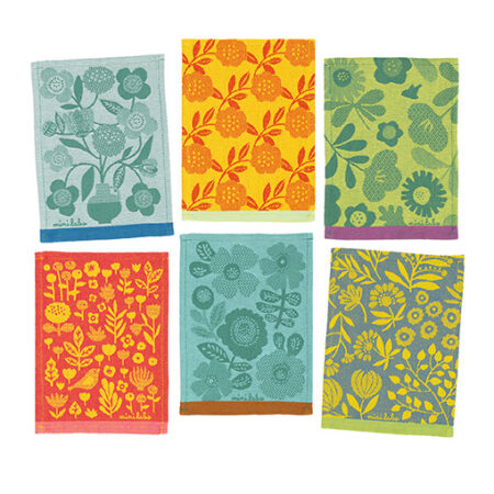 KIT DE 6 MINI SERVIETTES FLORE