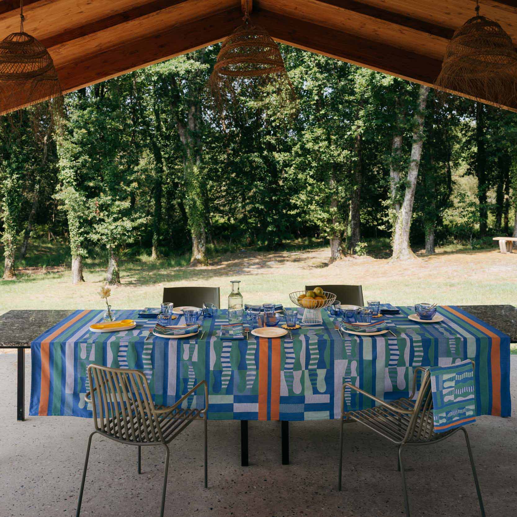 DUNE BLUE TABLECLOTH
